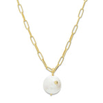 Collar Nua Eslabonado Con Perla Trendy enchapado en oro de 18K de AMBAR Joyería Fina