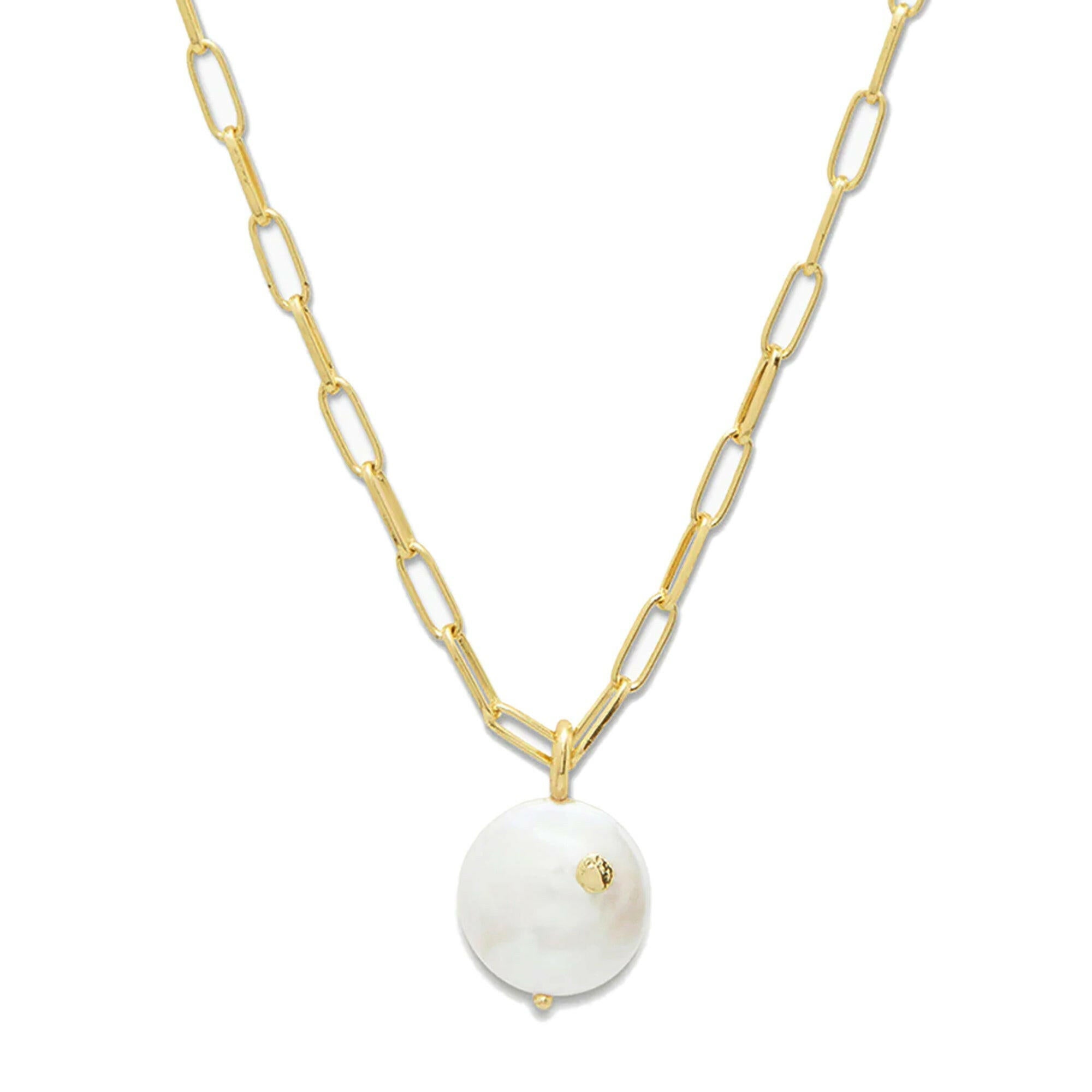 Collar Nua Eslabonado Con Perla Trendy enchapado en oro de 18K de AMBAR Joyería Fina