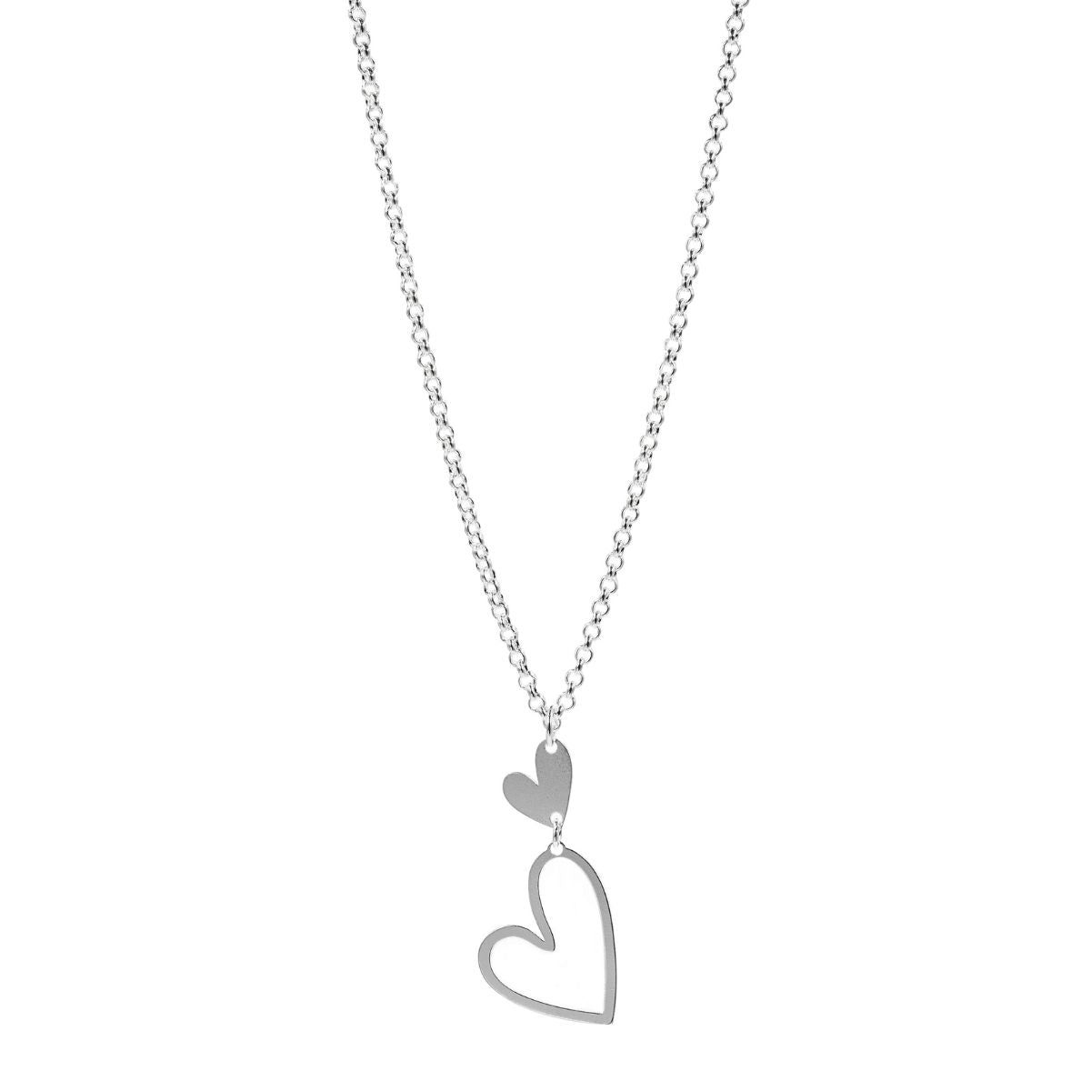 Collar de corazones mi primer amor elaborado en plata 925 de AMBAR joyería