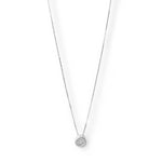 collar punto de luz con una Circonita cubica transparente elaborado en plata 925 de AMBAR joyería