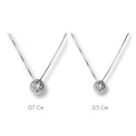 collar punto de luz con una Circonita cubica transparente de 0.5 cm y 07 cm elaborado en plata 925 de AMBAR joyería