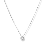 collar punto de luz con una Circonita cubica de 0.7 cm transparente elaborado en plata 925 de AMBAR joyería