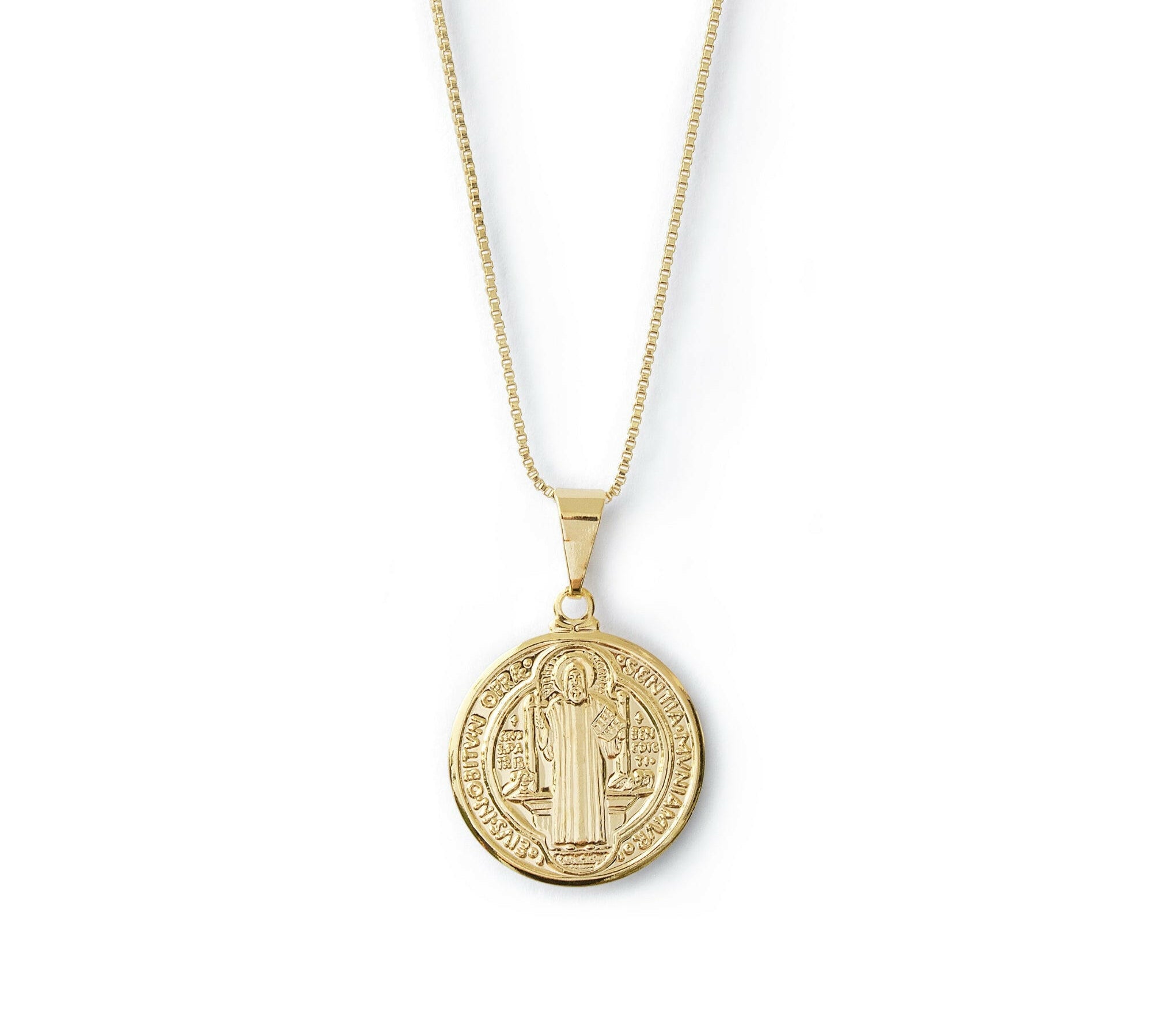 Collar San Benito de Oro Laminado 18K de AMBAR Joyería Fina