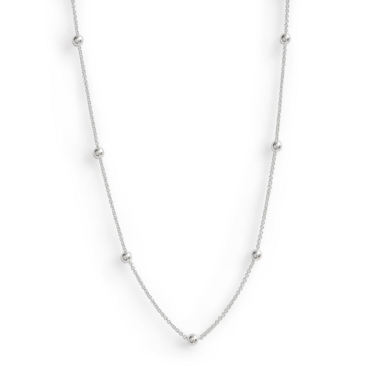 Collar Satélite trenzado y Bolita 0.3 cm elaborado en Plata 925 de AMBAR Joyería Fina