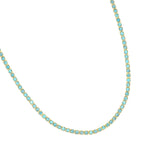Collar tennis lexi de cristal color celeste enchapado en oro 18k de AMBAR joyería fina