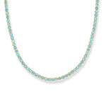 Collar tennis de cristal celeste enchapado en oro 18k de AMBAR joyería fina