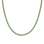 Collar tennis lexi de cristal verde esmeralda enchapado en oro 18k de AMBAR joyería fina