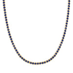 Collar tennis de cristal azul indigo enchapado en oro 18k de AMBAR joyería fina