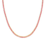 Collar tennis de rosa enchapado en oro 18k de AMBAR joyería fina