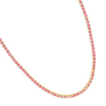 Collar tennis de cristal rosa enchapado en oro 18k de AMBAR joyería fina