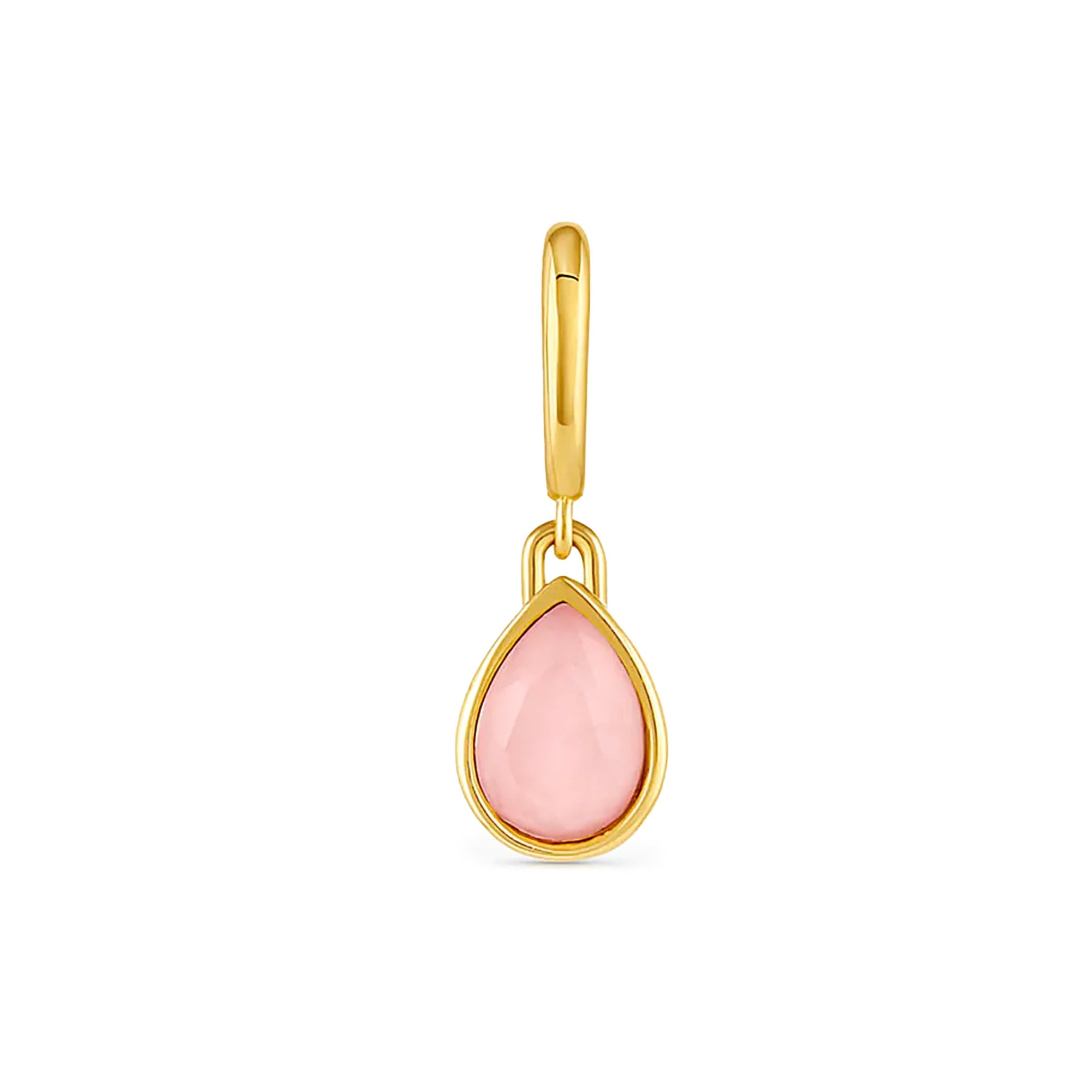 Dije Power Gemstone love cuarzo rosa enchapado en oro 18K de AMBAR Joyería Fina