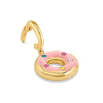 dije donut color rosa con cristales enchapado en oro de AMBAR joyería fina