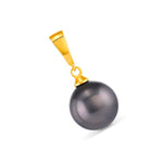 Dije perla gris con broche bisagra enchapado en oro 18K de AMBAR Joyería Fina