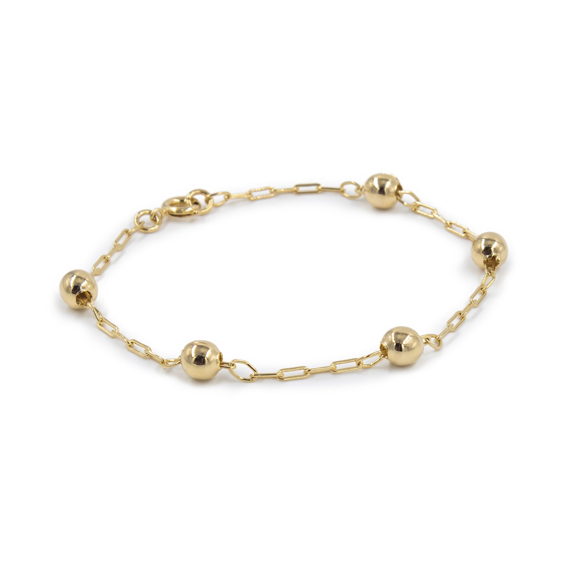 Pulsera Pellet Bolitas 6 en Oro Laminado 18K de AMBAR Joyería Fina