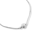 pulsera bolita facetadas detalle con sistema de ajuste regulable elaborada en plata 925 de AMBAR Joyería Fina