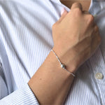 pulsera bolita facetadas con sistema de ajuste regulable en modelo elaborada en plata 925 de AMBAR Joyería Fina