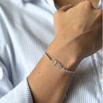 pulsera buho simbolo de sabiduria con bolitas y sistema regulable en modelo elaborada en plata 925 de AMBAR Joyería Fina