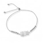 pulsera buho simbolo de sabiduria con bolitas y sistema regulable elaborada en plata 925 de AMBAR Joyería Fina