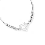 pulsera corazon origami con sistema regulable elaborada en plata 925 de AMBAR Joyería Fina