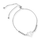 pulsera corazon origami con sistema regulable elaborada en plata 925 de AMBAR Joyería Fina