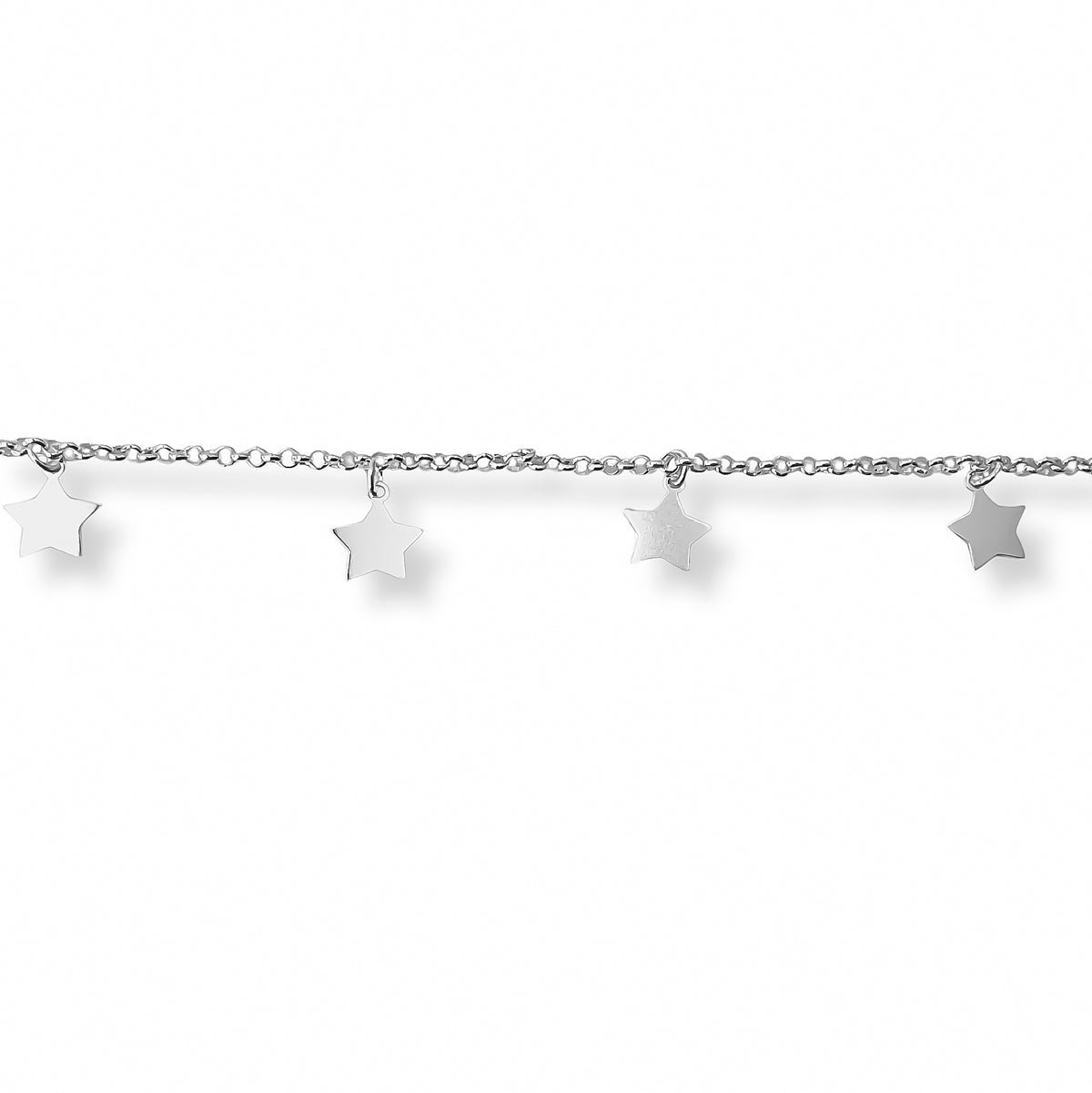 pulsera de estrellitas colgantes al detalle elaboradas en plata 925 para AMBAR joyería