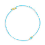 Pulsera hilo celeste evil eye enchapada en oro 18K de AMBAR joyería fina