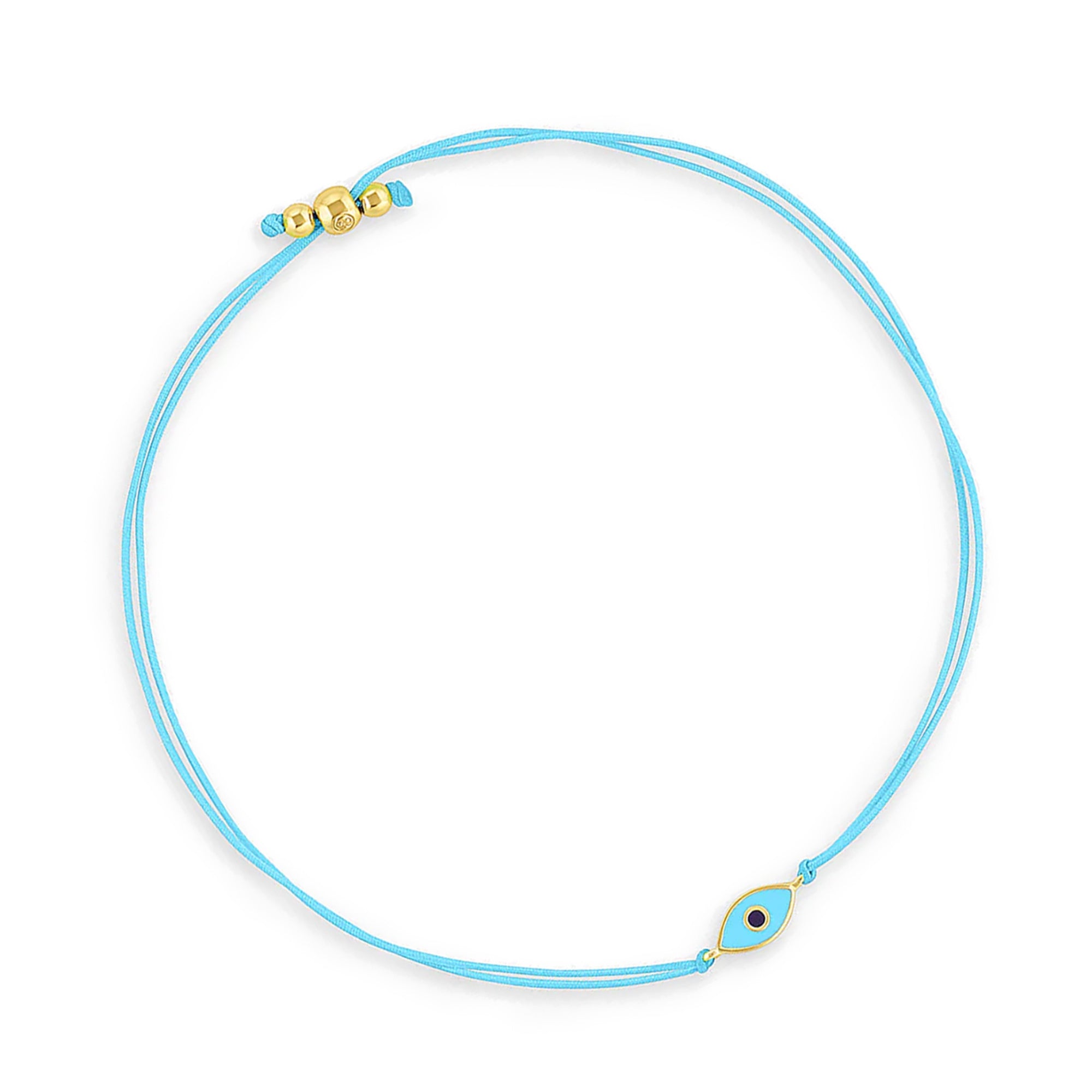 Pulsera hilo celeste evil eye enchapada en oro 18K de AMBAR joyería fina