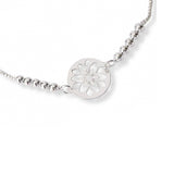 pulsera flor calada al detalle con sistema regulable elaborada en plata 925 de AMBAR Joyería Fina