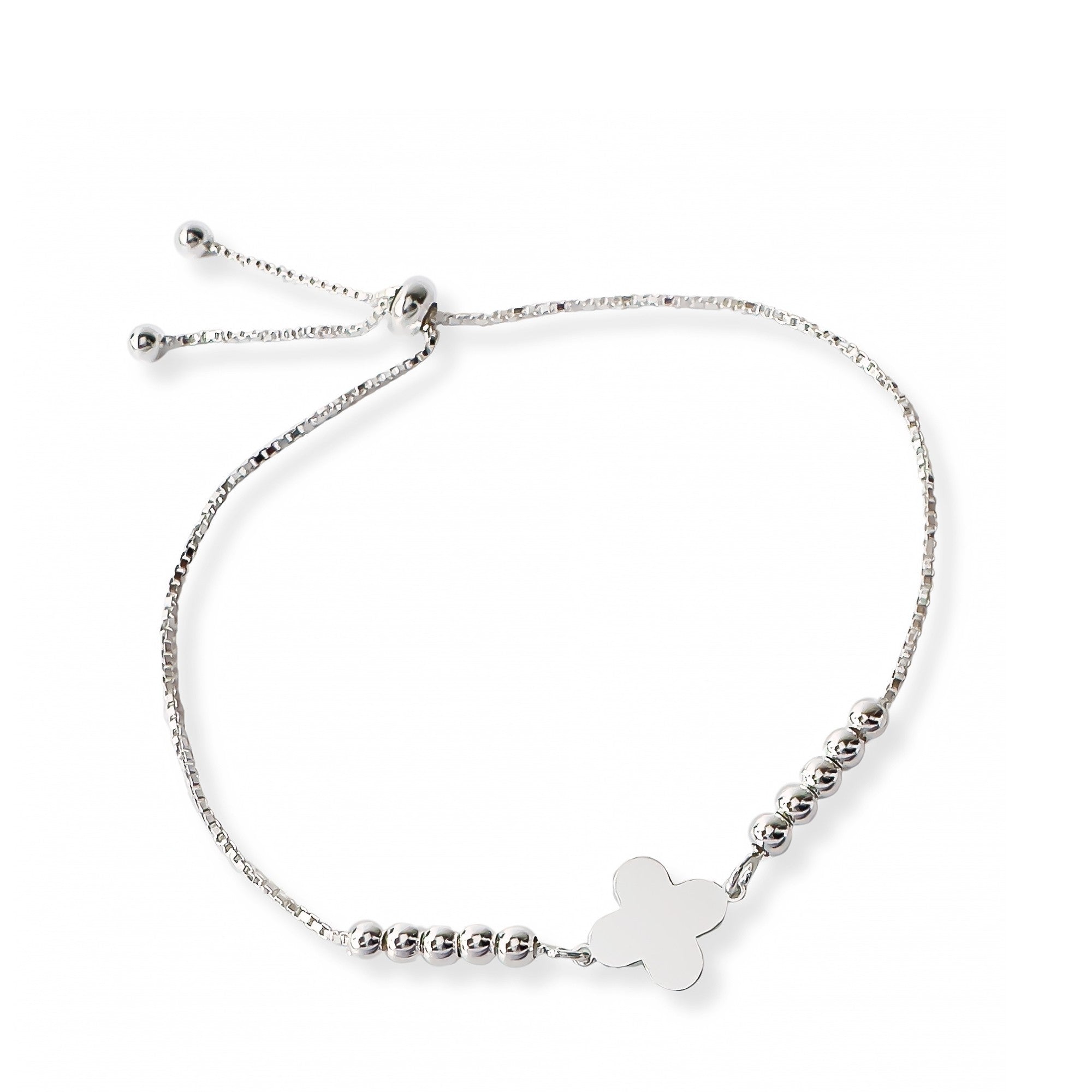 pulsera flor vc regulable elaborada en plata 925 de AMBAR Joyería Fina