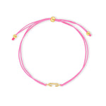 Pulsera hilo fuccia con inicial  c enchapada en oro 18K de AMBAR joyería fina