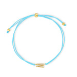 Pulsera hilo turquesa con inicial  m enchapada en oro 18K de AMBAR joyería fina