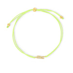 Pulsera hilo amarillo con inicial  r enchapada en oro 18K de AMBAR joyería fina