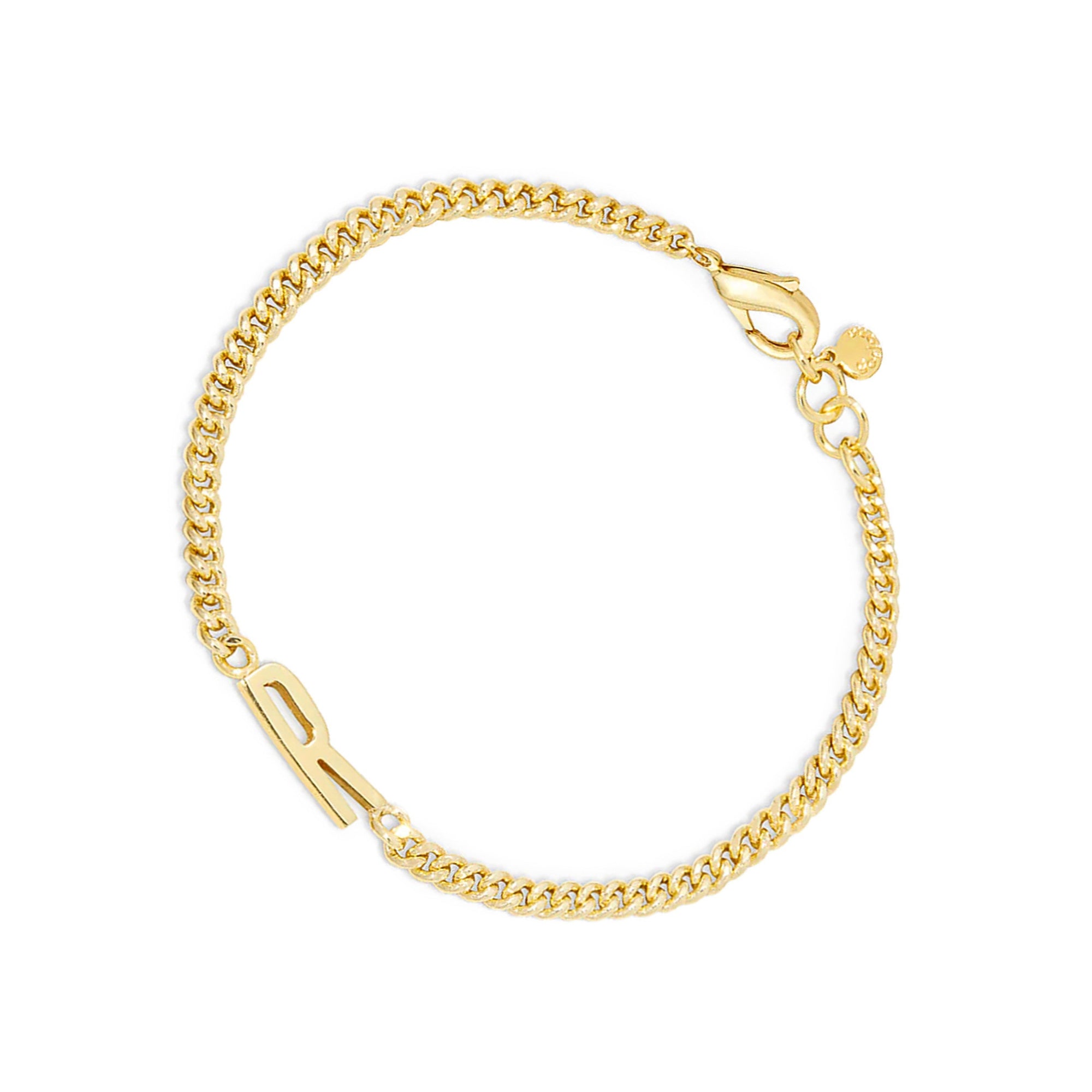 Pulsera Wilder inicial r enchapada en oro 18K de AMBAR joyería fina