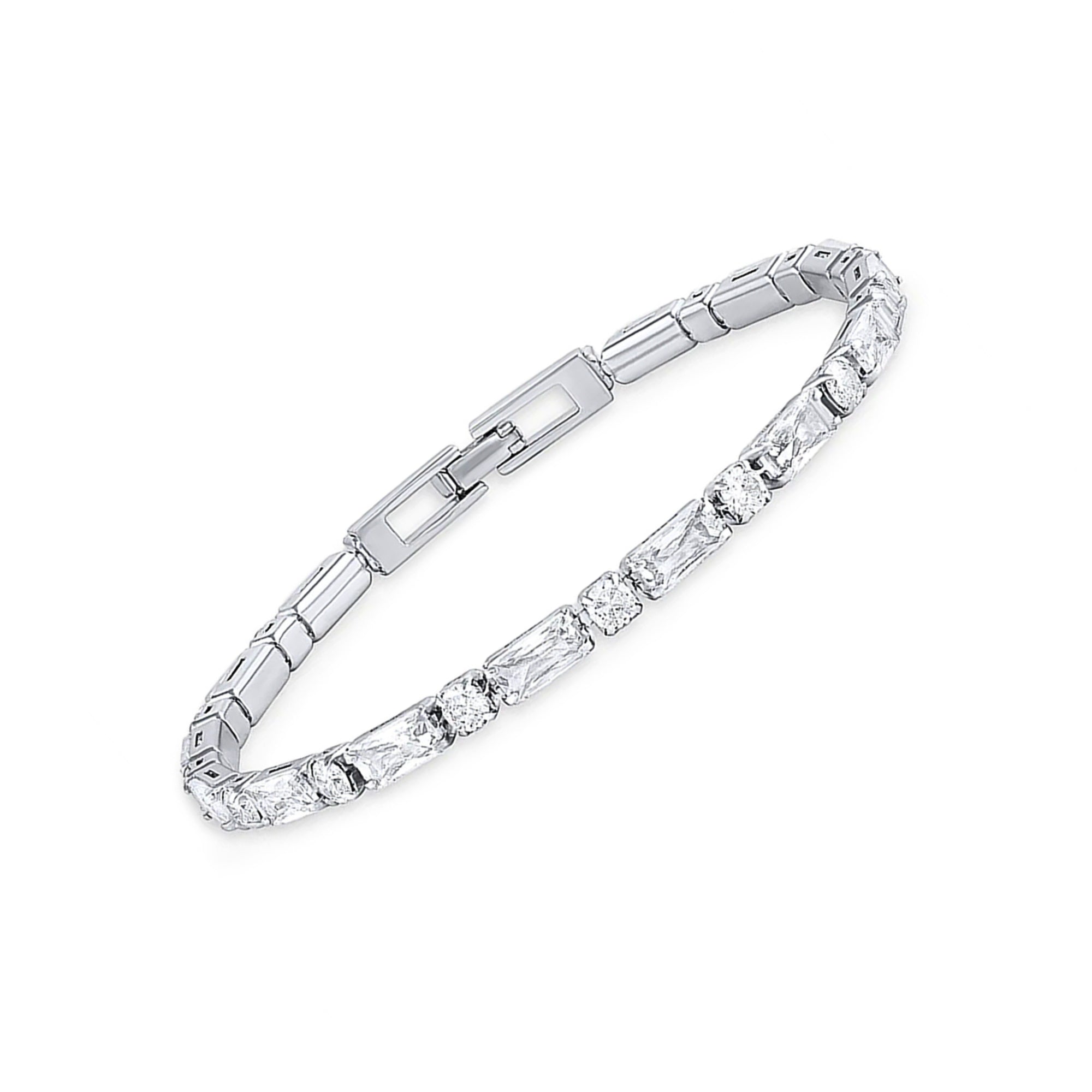 Pulsera tennis kingston circonita color cristal enchapada en rodio de AMBAR joyería fina