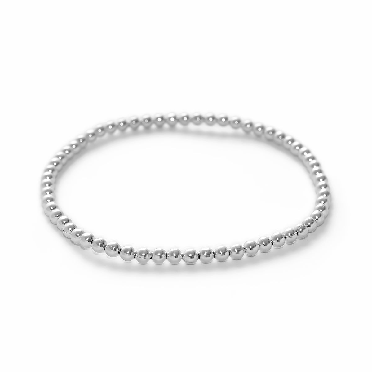 Pulsera mandy de bolitas con sistema elasticado, ajustable elaborada en plata 925 por AMBAR joyería