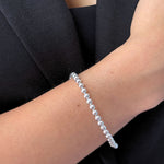 Pulsera mandy de bolitas 4 mm con sistema elasticado, ajustable en modelo elaborada en plata 925 por AMBAR joyería