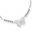 pulsera mariposa al detalle con sistema  regulable plata 925 elaborada en plata 925 de AMBAR Joyería Fina