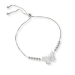 pulsera mariposa calada con sistema regulable elaborada en plata 925 de AMBAR Joyería Fina