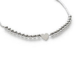 pulsera corazon morela al detalle con sistema regulable elaborada en plata 925 de AMBAR Joyería Fina