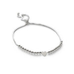 pulsera corazon morela con sistema regulable elaborada en plata 925 de AMBAR Joyería Fina