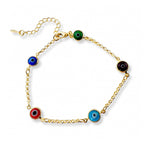 Pulsera Ojo Turco Colorido en Oro Laminado de 18K de AMBAR Joyería Fina