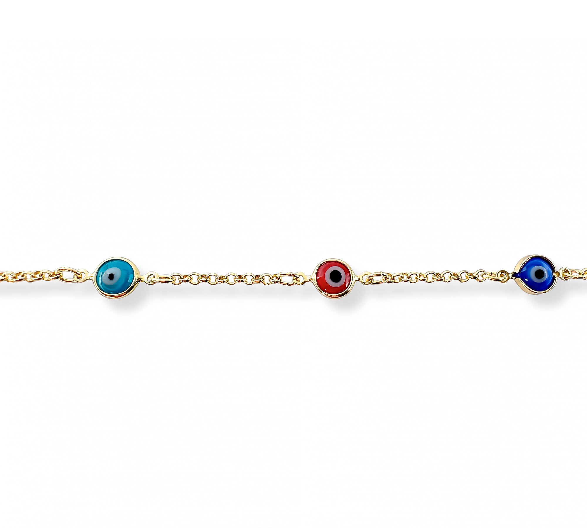 pulsera ojo turco al detalle elaborada en oro laminado de AMBAR joyería fina