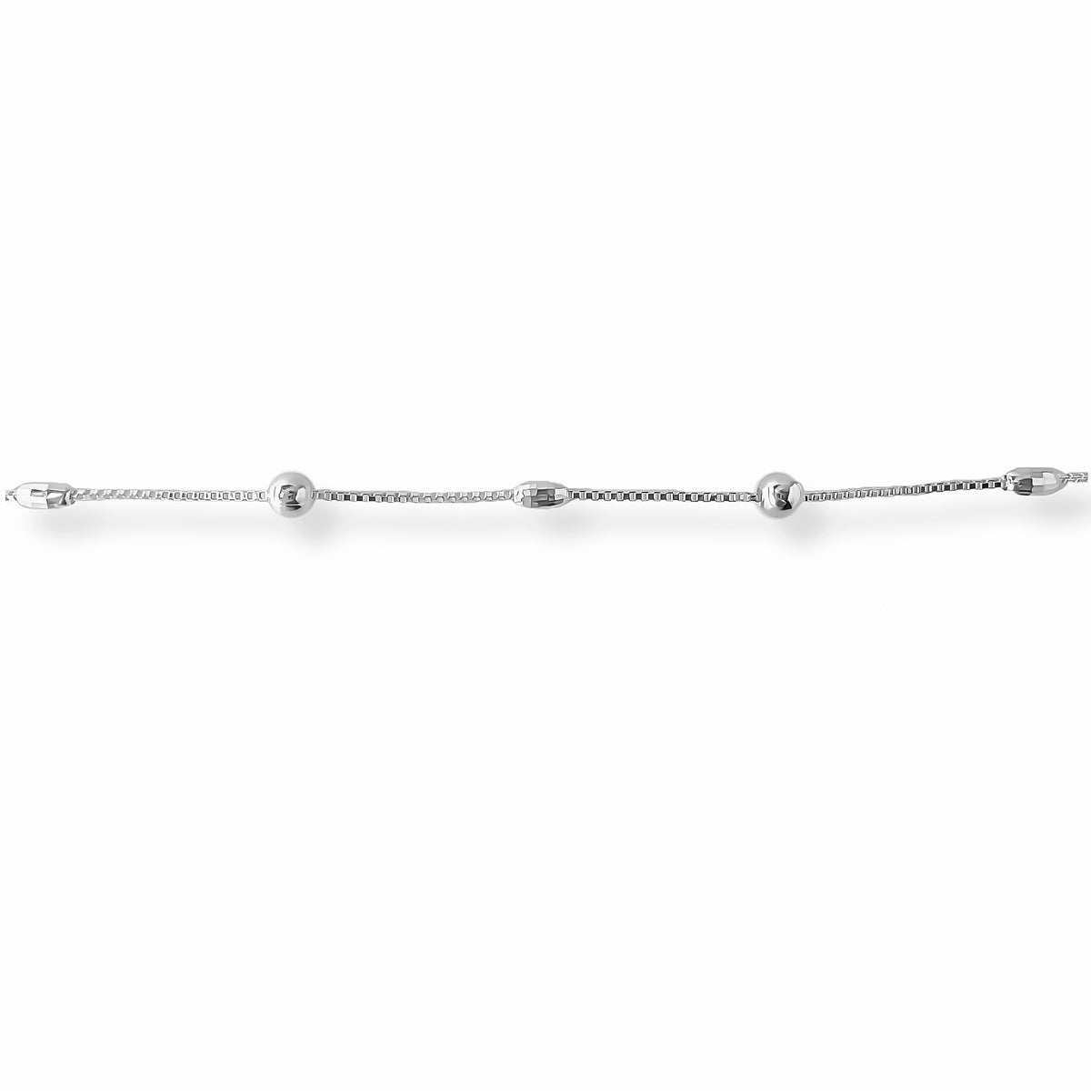 pulsera de ovalitos y bolitas moderna y versátil de cerca elaborada en plata 925 par AMBAR joyería