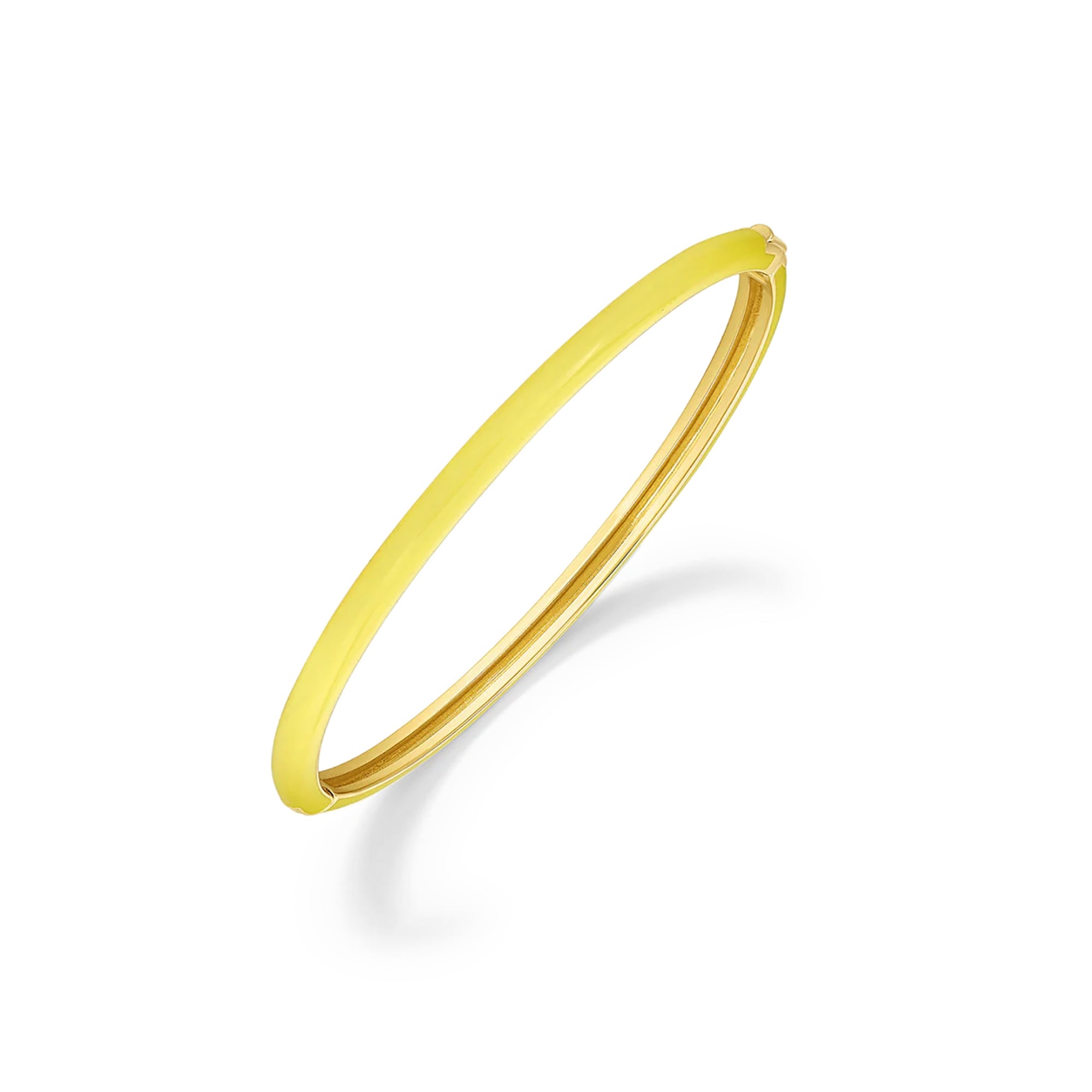 Pulsera Kelly de lado esmaltado amarillo al detalle enchapada en oro 18K de AMBAR joyería fina