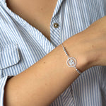 pulsera protectora ojo de amor en modelo con sistema regulable elaborada en plata 925 de AMBAR Joyería Fina