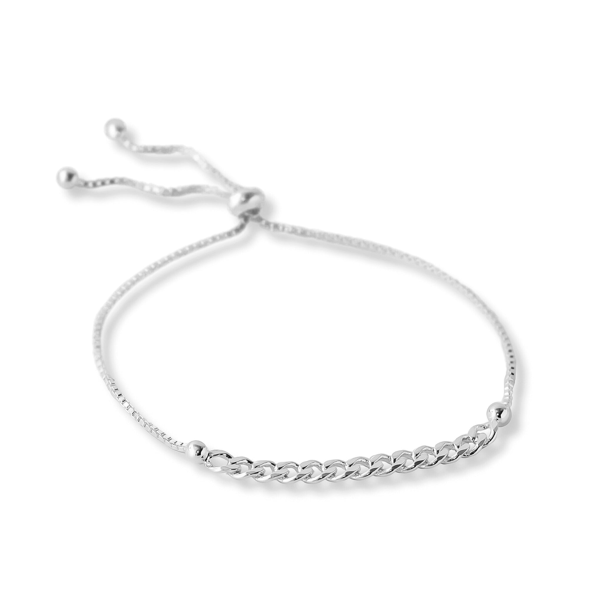 Pulsera de eslabones cartier con sistema regulable elaborado en plata 925 de AMBAR Joyería