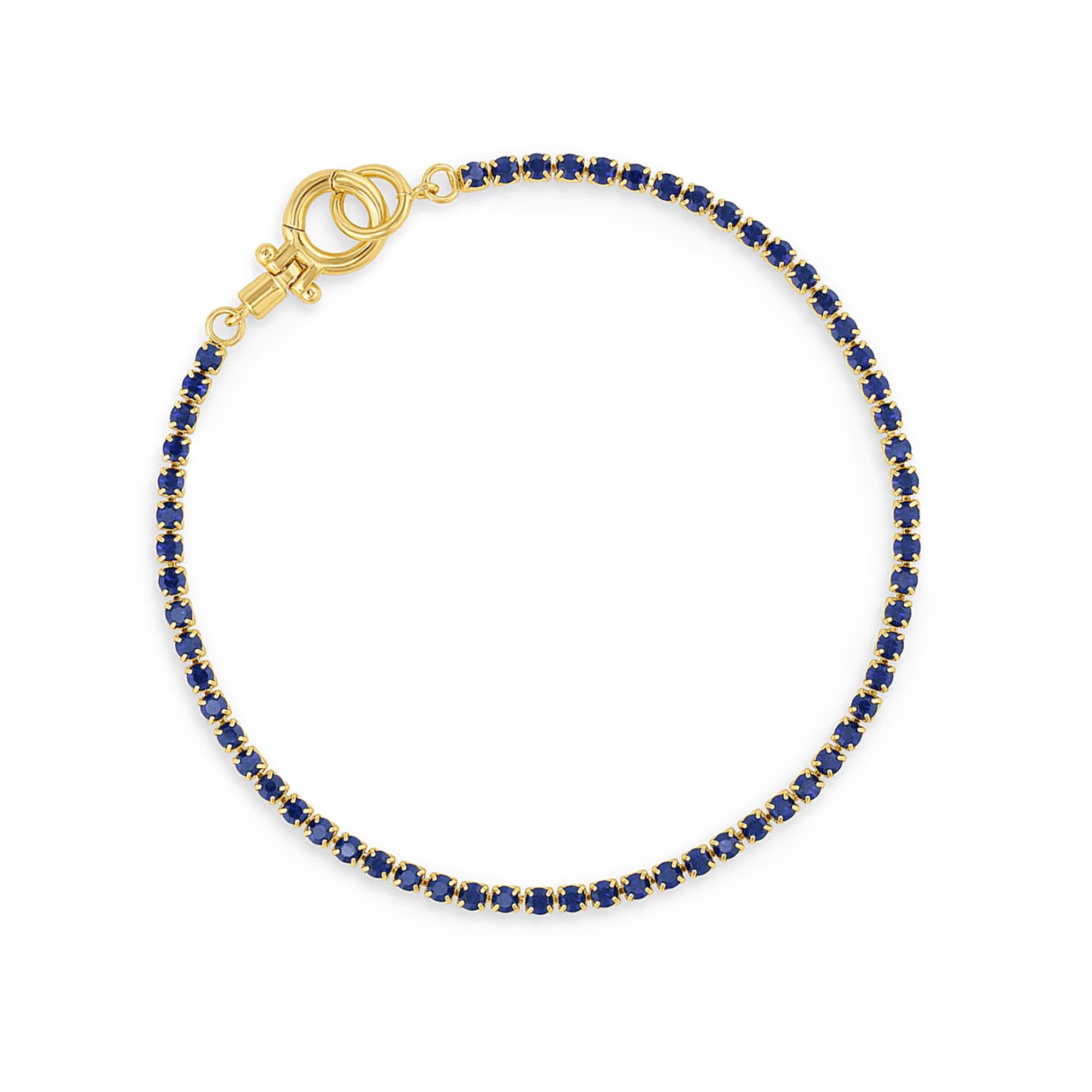Pulsera tennis lexi circonita azul indigo enchapada en oro 18K de AMBAR joyería fina