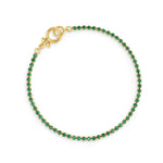 Pulsera tennis lexi circonita verde esmeralda enchapada en oro 18K de AMBAR joyería fina