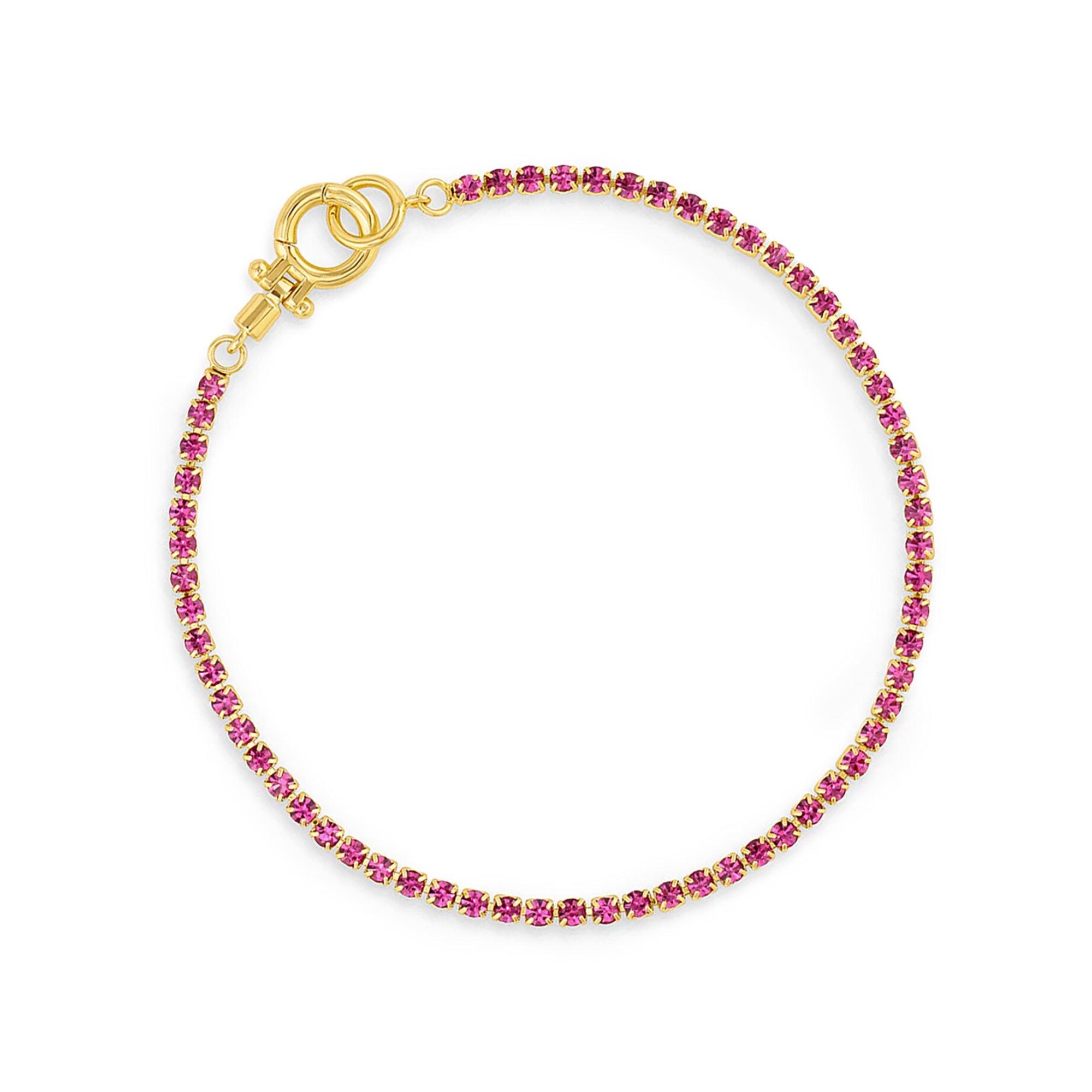 Pulsera tennis lexi circonita color rosa enchapada en oro 18K de AMBAR joyería fina