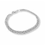 pulsera trenzada con cadenas que le da un efecto diamantado elaborado en plata 925 para AMBAR joyería